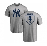 MLB Nike New York Yankees #4 Lou Gehrig Gray RBI T-Shirt
