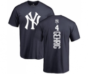 MLB Nike New York Yankees #4 Lou Gehrig Navy Blue Backer T-Shirt