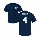 MLB Nike New York Yankees #4 Lou Gehrig Navy Blue Name & Number T-Shirt