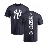 MLB Nike New York Yankees #40 Luis Severino Navy Blue Backer T-Shirt