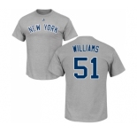 MLB Nike New York Yankees #51 Bernie Williams Gray Name & Number T-Shirt