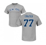 MLB Nike New York Yankees #77 Clint Frazier Gray Name & Number T-Shirt