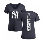MLB Women's Nike New York Yankees #18 Don Larsen Navy Blue Backer T-Shirt