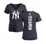 MLB Women's Nike New York Yankees #18 Johnny Damon Navy Blue Backer T-Shirt