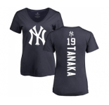 MLB Women's Nike New York Yankees #19 Masahiro Tanaka Navy Blue Backer T-Shirt