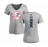 MLB Women's Nike New York Yankees #28 Austin Romine Ash Backer T-Shirt