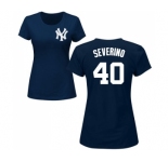 MLB Women's Nike New York Yankees #40 Luis Severino Navy Blue Name & Number T-Shirt