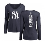 MLB Women's Nike New York Yankees #42 Mariano Rivera Navy Blue Backer Long Sleeve T-Shirt