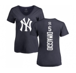 MLB Women's Nike New York Yankees #5 Joe DiMaggio Navy Blue Backer T-Shirt