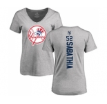MLB Women's Nike New York Yankees #52 C.C. Sabathia Ash Backer T-Shirt