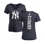 MLB Women's Nike New York Yankees #77 Clint Frazier Navy Blue Backer T-Shirt