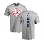 Women's New York Yankees #41 Randy Johnson Replica Grey Road Baseball Jersey