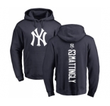 MLB Nike New York Yankees #23 Don Mattingly Navy Blue Backer Pullover Hoodie