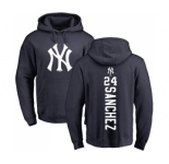 MLB Nike New York Yankees #24 Gary Sanchez Navy Blue Backer Pullover Hoodie