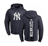 MLB Nike New York Yankees #27 Giancarlo Stanton Navy Blue Backer Pullover Hoodie