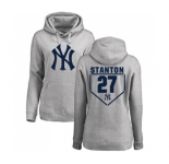 MLB Women's Nike New York Yankees #27 Giancarlo Stanton Gray RBI Pullover Hoodie