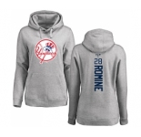 MLB Women's Nike New York Yankees #28 Austin Romine Ash Backer Pullover Hoodie