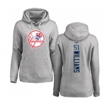 MLB Women's Nike New York Yankees #51 Bernie Williams Ash Backer Pullover Hoodie