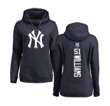 MLB Women's Nike New York Yankees #51 Bernie Williams Navy Blue Backer Pullover Hoodie
