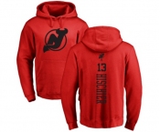 Hockey New Jersey Devils #13 Nico Hischier Red One Color Backer Pullover Hoodie