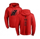 Hockey New Jersey Devils #44 Miles Wood Red One Color Backer Pullover Hoodie