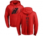 Hockey New Jersey Devils #63 Jesper Bratt Red One Color Backer Pullover Hoodie