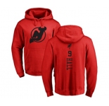 Hockey New Jersey Devils #9 Taylor Hall Red One Color Backer Pullover Hoodie