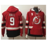 Men New Jersey Devils #9 Taylor Hall Red Name & Number Pullover NHL Hoodie