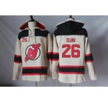 Men's New Jersey Devils #26 Patrik Elias Cream Sawyer Hooded Sweatshirt Stitched NHL Jersey