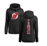 Hockey Women New Jersey Devils #11 Brian Boyle Black Backer Pullover Hoodie