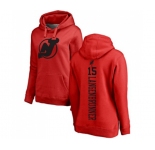 Hockey Women New Jersey Devils #15 Jamie Langenbrunner Red One Color Backer Pullover Hoodie