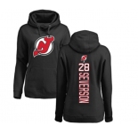 Hockey Women New Jersey Devils #28 Damon Severson Black Backer Pullover Hoodie