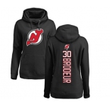 Hockey Women New Jersey Devils #30 Martin Brodeur Black Backer Pullover Hoodie