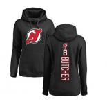 Hockey Women New Jersey Devils #8 Will Butcher Black Backer Pullover Hoodie
