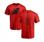 Hockey New Jersey Devils #1 Keith Kinkaid Red One Color Backer T-Shirt