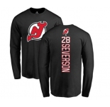 Hockey New Jersey Devils #28 Damon Severson Black Backer Long Sleeve T-Shirt