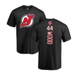 Hockey New Jersey Devils #44 Miles Wood Black Backer T-Shirt