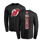 Hockey New Jersey Devils #90 Marcus Johansson Black Backer Long Sleeve T-Shirt