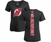 Hockey Women New Jersey Devils #15 Jamie Langenbrunner Black Backer T-Shirt