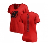 Hockey Women New Jersey Devils #15 Jamie Langenbrunner Red One Color Backer T-Shirt