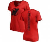 Hockey Women New Jersey Devils #15 Jamie Langenbrunner Red One Color Backer T-Shirt