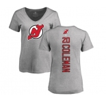 Hockey Women New Jersey Devils #20 Blake Coleman Ash Backer T-Shirt