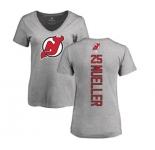Hockey Women New Jersey Devils #25 Mirco Mueller Ash Backer T-Shirt