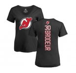 Hockey Women New Jersey Devils #30 Martin Brodeur Black Backer T-Shirt