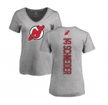 Hockey Women New Jersey Devils #35 Cory Schneider Ash Backer T-Shirt