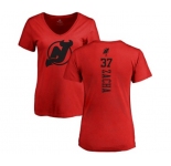 Hockey Women New Jersey Devils #37 Pavel Zacha Red One Color Backer T-Shirt