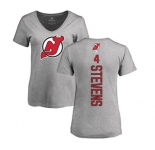 Hockey Women New Jersey Devils #4 Scott Stevens Ash Backer T-Shirt