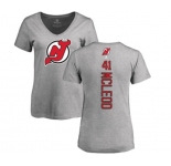 Hockey Women New Jersey Devils #41 Michael McLeod Ash Backer T-Shirt