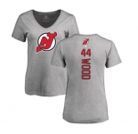 Hockey Women New Jersey Devils #44 Miles Wood Ash Backer T-Shirt