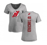 Hockey Women New Jersey Devils #49 Eric Tangradi Ash Backer T-Shirt